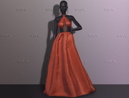 Cut Out Silk Gown DO209