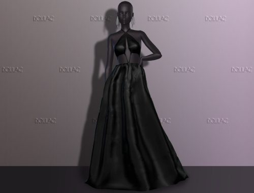 Cut Out Silk Gown DO209