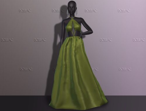 Cut Out Silk Gown DO209