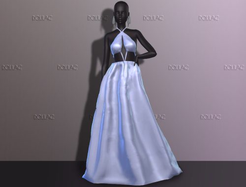 Cut Out Silk Gown DO209