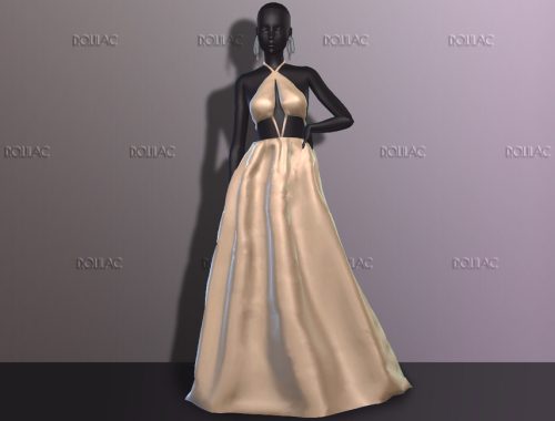 Cut Out Silk Gown DO209