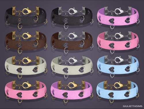 Damiana Leather Heart Choker (2 sizes)