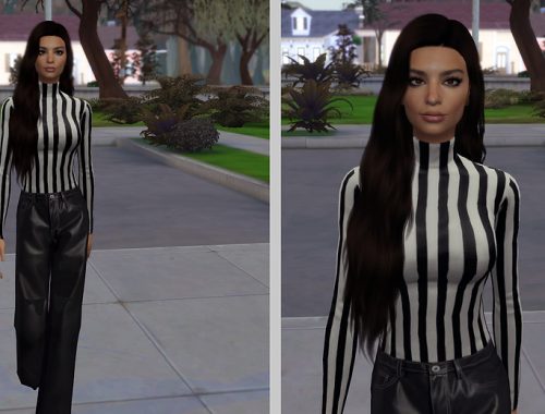 Emily Ratajkowski in Sims 4 (facemask + TRAY)