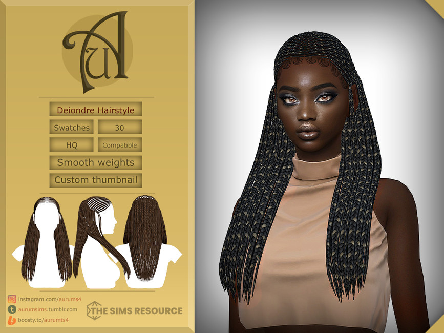 Deiondre - Braided Hairstyle - The Sims 4 Catalog