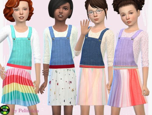 Denim and Tulle Dungaree Dress