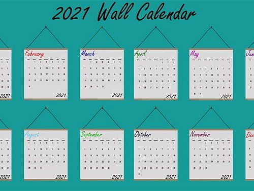 Desk and 2021 Wall Calendar