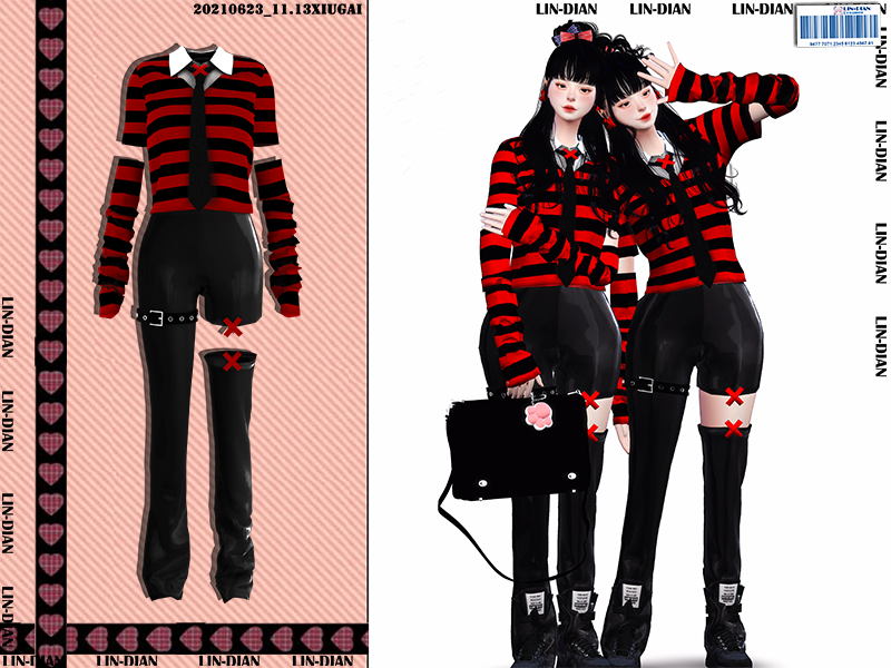 [DIAN]Red and black SUIT - The Sims 4 Catalog