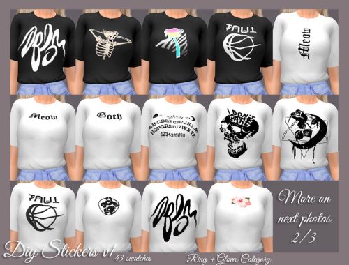 DIY Stickers v1 Set (Accessory Ring and Gloves Category)