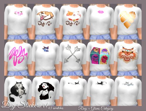 DIY Stickers v1 Set (Accessory Ring and Gloves Category)