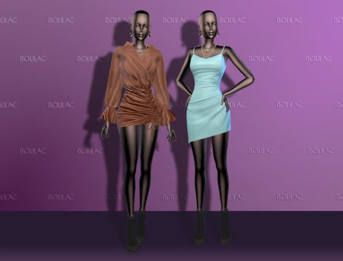 Draped Shirt Dress DO170