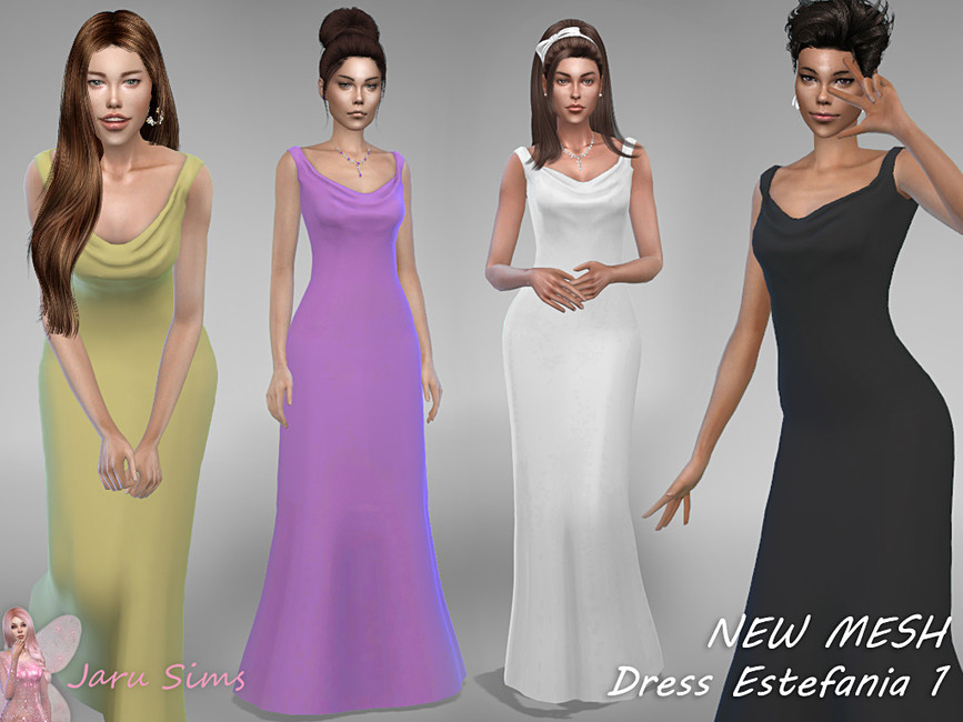 Dress Estefania 1 - NEW MESH - The Sims 4 Catalog