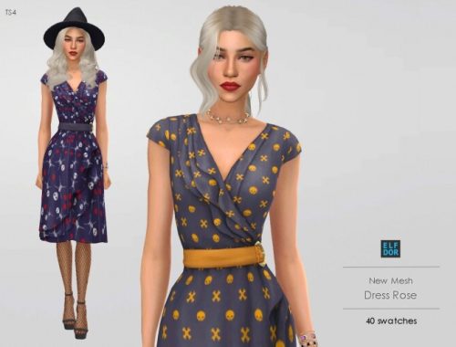 Dress Rose at Elfdor Sims