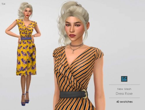 Dress Rose at Elfdor Sims