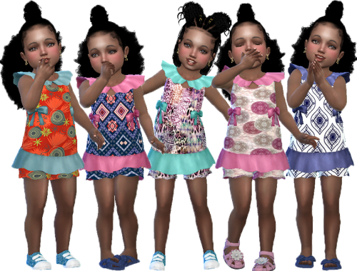 Dress ruffle bow recolor (African)