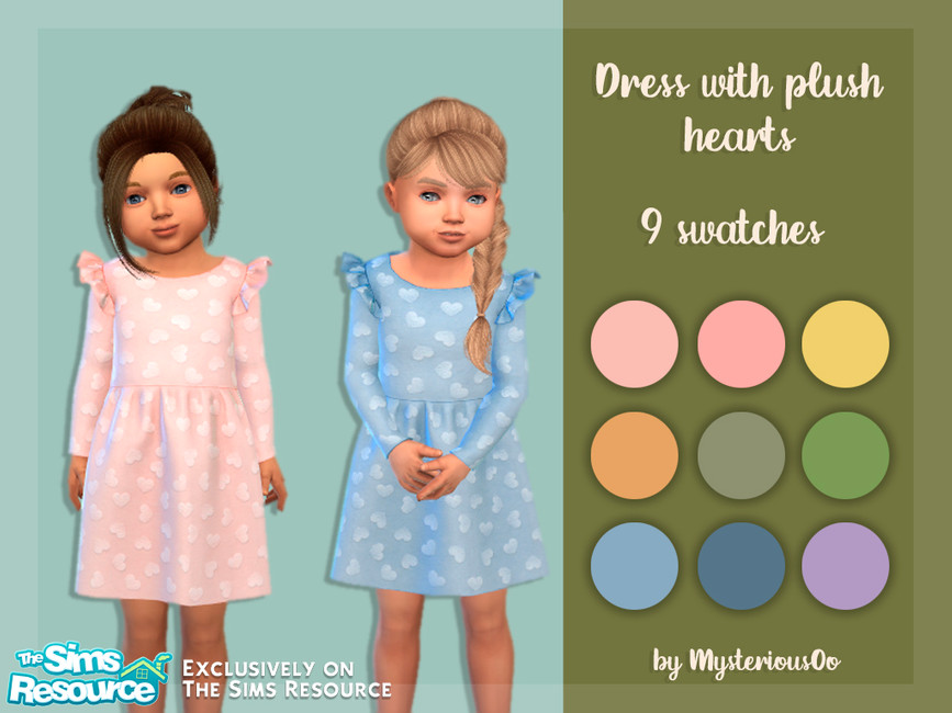 Dress with plush hearts