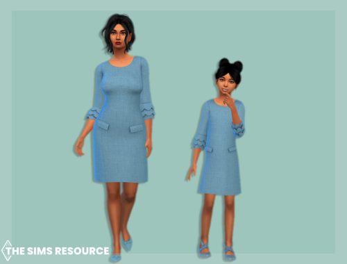 Dress with wavy layered sleeves Adult