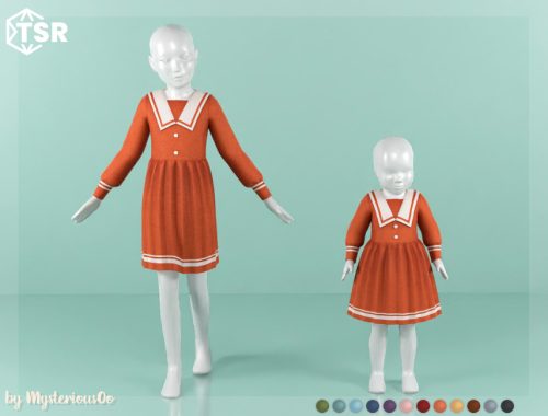 Dress with white collar and stripes Child