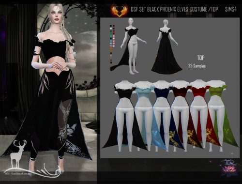 DSF SET BLACK PHOENIX ELVES COSTUME