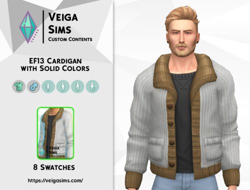 EF13 Cardigan with Solid Colors