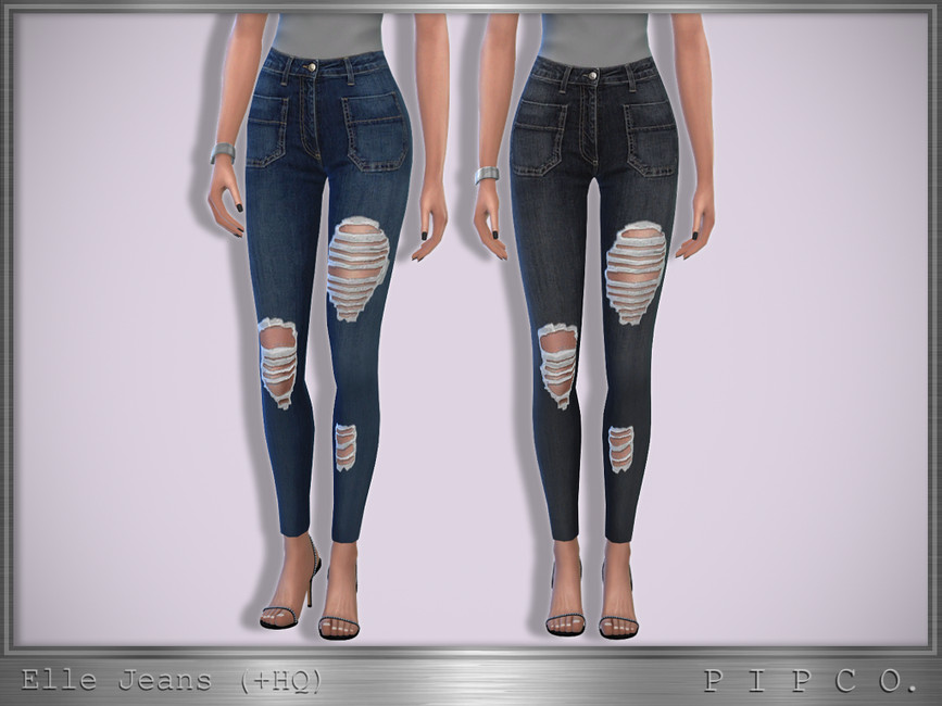 Elle Jeans (Ripped). - The Sims 4 Catalog