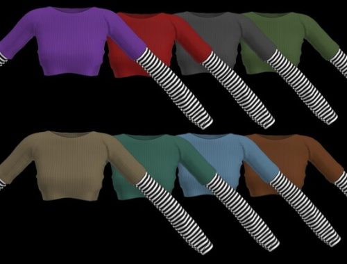 Eloah Crop Sweater at Clarity Sims