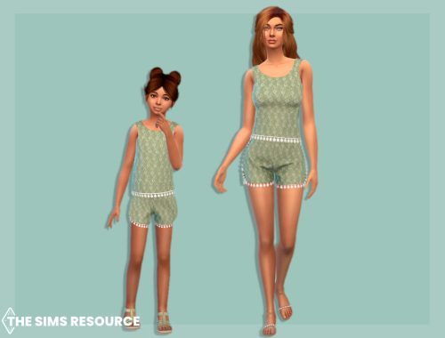 Embroidered shorts with lace Adult