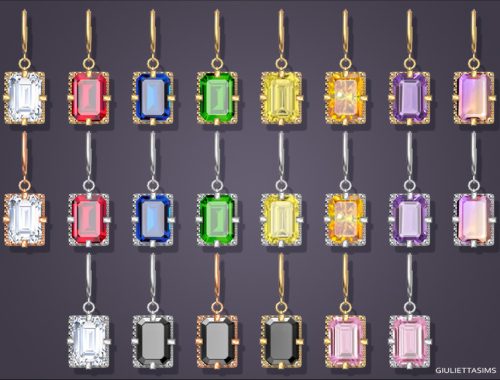 Emerald Cut Drop Earrings