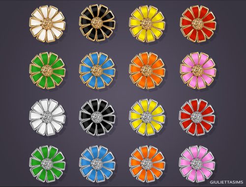 Enamel Daisy Earrings For Kids