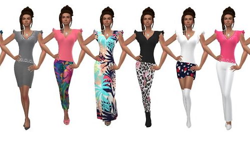 EP06 RUFFLE SLEEVE BLOUSE at Sims4Sue