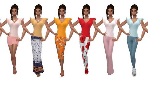 EP06 RUFFLE SLEEVE BLOUSE at Sims4Sue