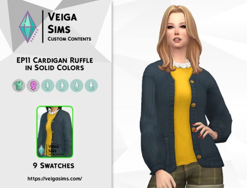 EP11 Cardigan Ruffle in Solid Colors