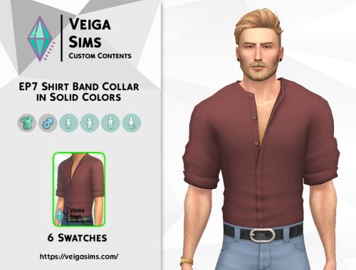 EP7 Shirt Band Collar in Solid Collors