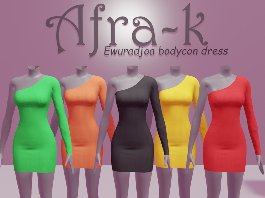 Ewuradjoa bodycon dress - The Sims 4 Catalog