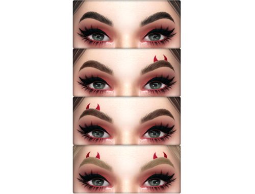 Eyebrows #13 with devil horns.