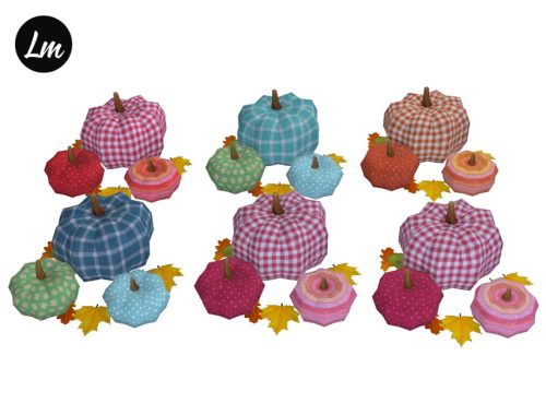 Fabric pumpkins in 6 swatches