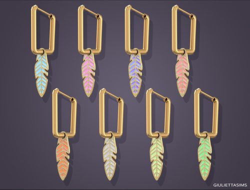 Feather Pendant Earrings For Kids