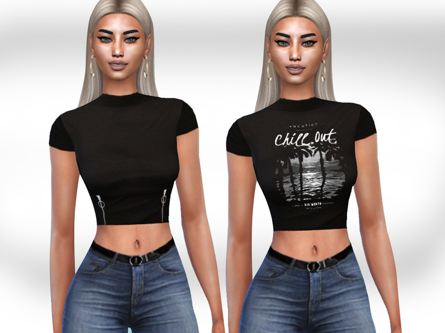 Female Black Style Tops - The Sims 4 Catalog