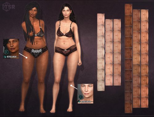 Female elder skin 01 - Dark version