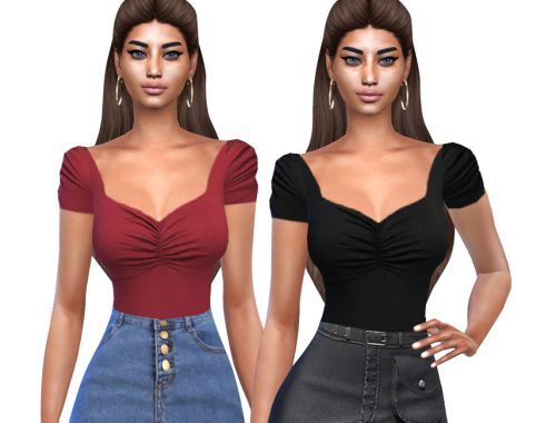 Female Smocked Short Sleeve Tops