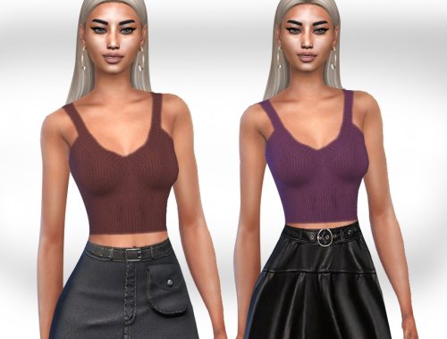 Female Wool Crop Tops