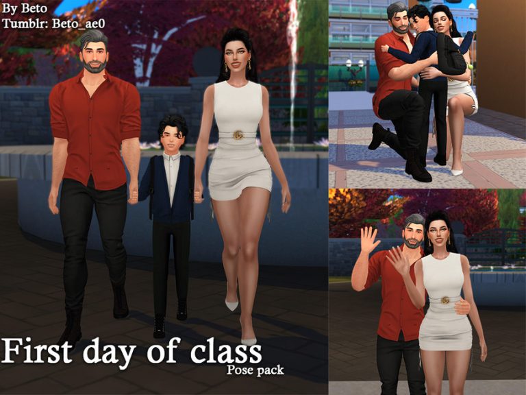 First day of class (Pose pack) - The Sims 4 Catalog