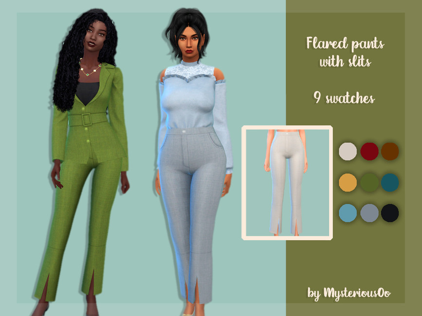 Flared pants with slits - The Sims 4 Catalog