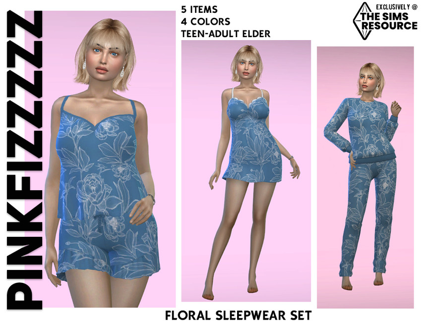 Floral Sleepwear Set - The Sims 4 Catalog