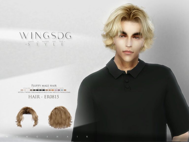 Fluffy Male Hair Er0815 The Sims 4 Catalog