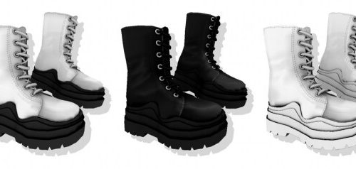 FM Waves platform combat boots at Bedisfull – iridescent