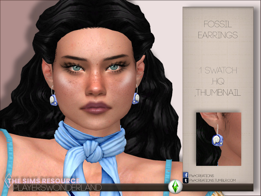 Fossil Earrings - The Sims 4 Catalog
