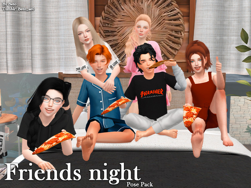 Shibui Sims: Friends on a Bench PosePack [Sims 4]