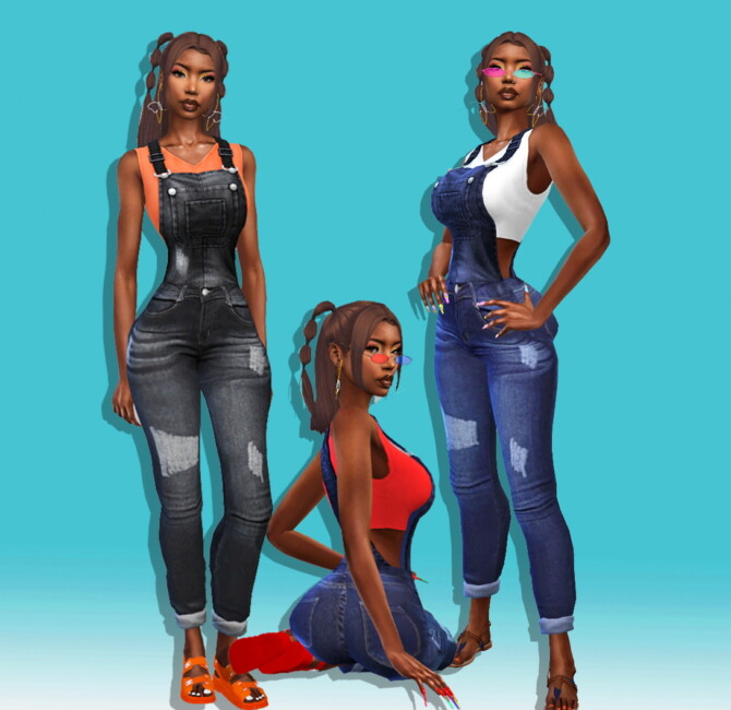 Fun Girl Denim Overall - The Sims 4 Catalog