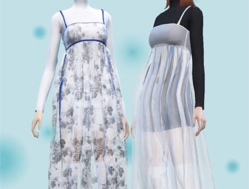 Gauze Dress With Turtleneck
