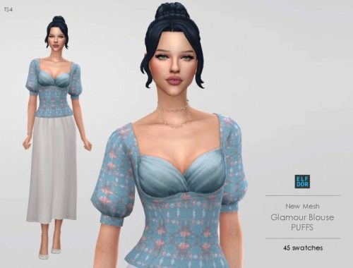 Glamour Blouse Puffs Sleeves at Elfdor Sims